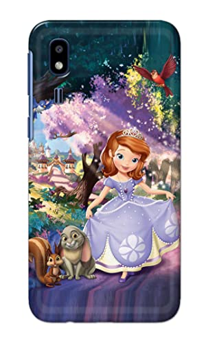 Image of PRINTFIDAA Cartoon Little Girl with Crown and Pet Animals Printed Designer Hard Case for Samsung Galaxy A2 Core, SM-A260F / DS, SM-A260G / DS Back Cover -(e) RPM1008