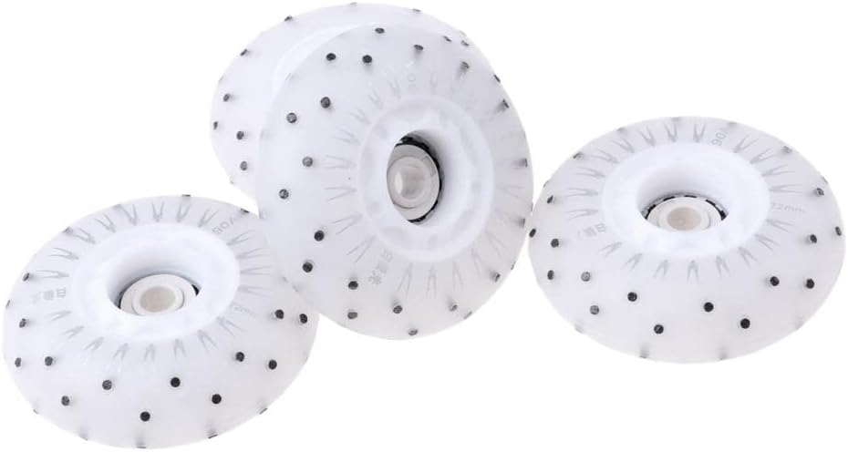 4pcs Flash Skating Wheel Roller Skates | PU Material | Up | Multicolor s | 72-80mm Sizes | Outdoor & Indoor Use | Skater's Dream - White, 72mm