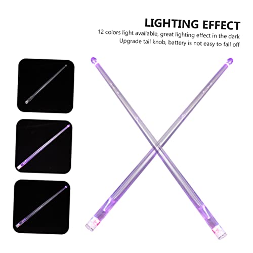 BIUDECO 1 Par De Baquetas 5B Baquetas Acústicas Eletrônicas Baquetas Luminosas Iluminam Baquetas De