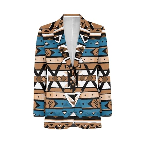 Men's Aztec Blazer Casual Sports Jacket Formal Coat Jacket Casual Wear Mexican Ethnic Tribe Aztec Pattern3
