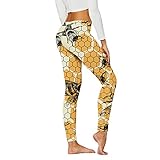 Geographical Mujer Parka Mujer Invierno Pantalon Pantalones de Yoga Deportivos de Cintura Alta Ajustados de Casual para Mujer Leggings Estampados Festival Conjunto Mallas Deporte Mujer (Yellow, XXXL)