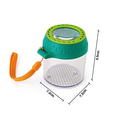 Hape Nature Fun Entdecker Käferglas mit Lupe - aus pflanzlichem Kunststoff, Outdoor Naturforscher Set zum Beobachten von Käfern und kleinen Tieren, Kinder Insekten-Beobachtungsglas ab 4 Jahren