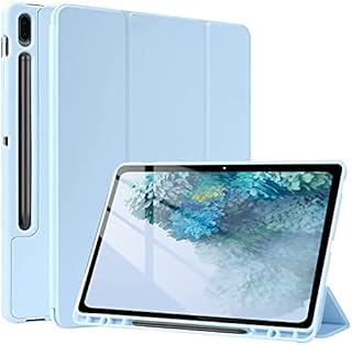 Case for Samsung Galaxy Tab S8+ Plus 2022/S7 FE 2021/S7 Plus 2020 12.4 Inch, Lightweight Tri-Fold Stand Cover with Auto Wake/Sleep & S Pen Holder for Samsung Tablet S8+ Plus/S7 FE/S7 Plus(Light Blue)