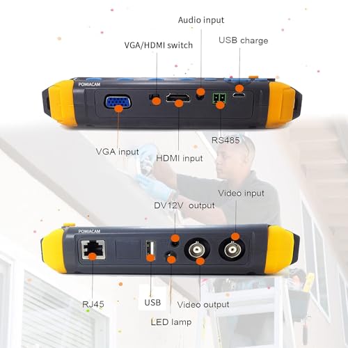 Überwachungskamera-Tester IV8W 12,7 cm (5 Zoll) TFT LCD 4-in-1 8MP AHD TVI 8MP CVI CVBS Koaxial HD Video Monitor Unterstützung PTZ Controller UTP Kabel Test VGA HDMI Eingang DC12V Ausgang