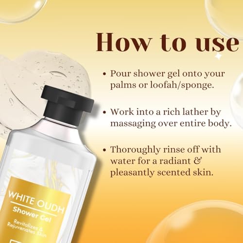 Image of London Notes Shower Gel- White Oudh For Gentle Cleansing, Deep Moisturization & Nourishment, provides pleasant aroma with Aloevera & Shea Butter, 250ml