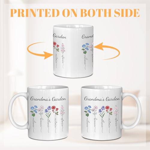 Taza personalizada para abuela con nombre y flor natal miniatura 6