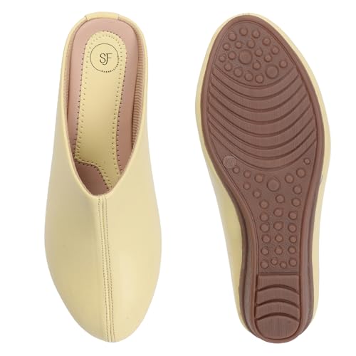 Image of Mules for Women, Open Back Wedge Heel Slip on Formal Shoes & Sandals Girls