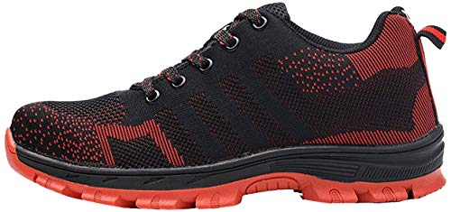 Axcer Hombre Industria Construcción Zapatillas de Seguridad con Puntera de Acero Antideslizante Transpirable S3 Zapatos de Trabajo Comodas Calzado de Trabajo Deportivos de Protección