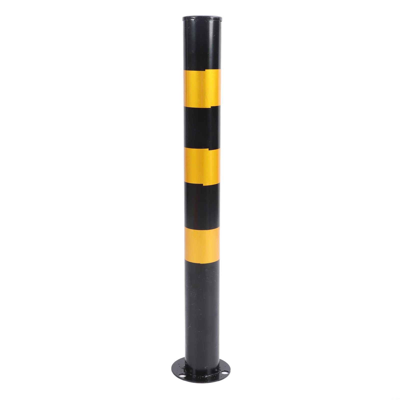 CWCQGH Safety Bollards 29.5in Safety Parking Barrier Post Cold Rolled Steel Parking Barrier Pipe with Bright Warning Color for Hazard Warning Traffic Control