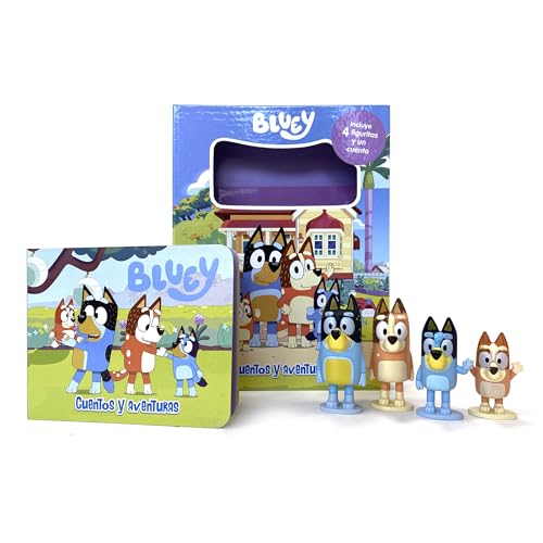 Bluey Cuentos y aventuras - Libros de actividades para niños, cuento de 10 páginas y 4 figuras
