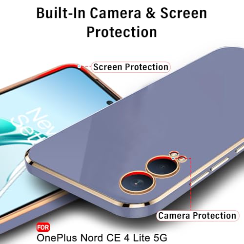 Image of TheGiftKart TPU Luxurious Golden-Plated Back Cover Case for OnePlus Nord CE 4 Lite 5G|Raised Lips for Camera & Screen Protection|Shockproof Design|Stylish Back Case for Nord CE4 Lite 5G