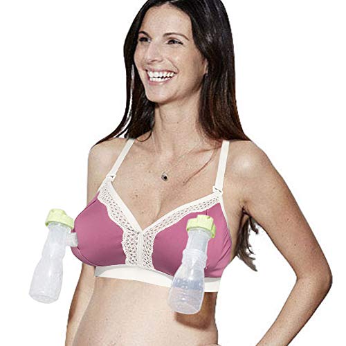 The Dairy Fairy Rose Hands-Free Pumping and Nursing Bra, Feminine, Soft, Wireless, Breathable