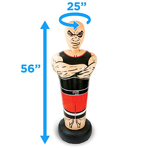 Pure Boxing Tough Guy Inflatable Punching Bag for Kids (8916TG), Red, 56-inch - Thumbnail 6