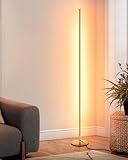 DEWENWILS LED Corner Floor Lamp, 57.5' Minimalist Dimmable Slim Light, Standing Tall Mood Lamp for Living Room, Bedroom, Office, 3000K Warm White Light (Gold)