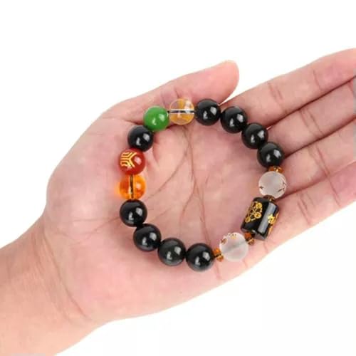 Obsidian Five Element Bead Fengshui Protection Attract Wealth Good Luck Bracelet3