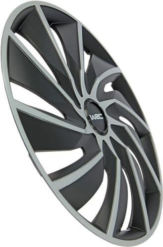 WRC 007598 4 Radkappen 15 Zoll, Radzierblende Turbo Bicolor Grau und Schwarz