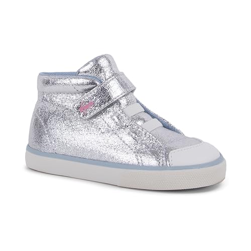 See Kai Run Basics - Drew High Top Sneaker for Kids, Silver, 12
