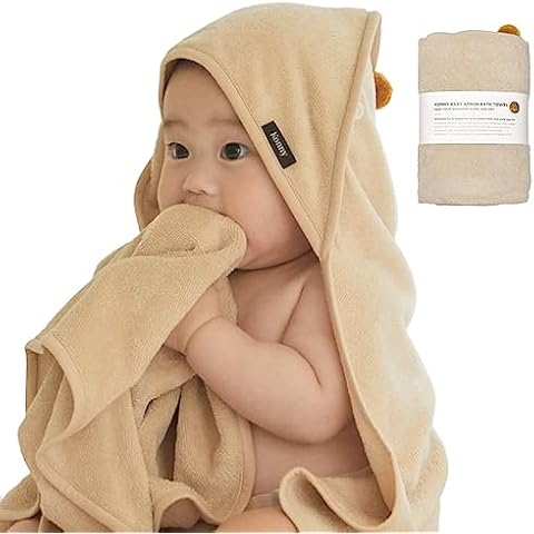 Konny Baby Apron Bath Towel Newborn Essentials Cloths - New Beige (0M - 3Y)… Cover