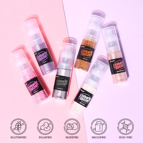 Essbarer Glitzer - 10g Weiss Glitzer für Getränke Essbares Glitzerpulver, Lebensmittelfarbe Pulver Goldpulver, Metallisch Glitzerpuder Glitzerspray für Cocktails, Schokolade, Kuchen, Fondant