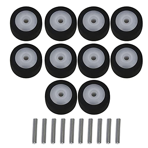 ETFBUY 10Pcs Rubber Bearing Roller Guide Pulley Bearing Wheel Pinch Roller Audio Guide Pulley with Axle 13 * 6 * 2mm for Recorder Radio Replacement Parts