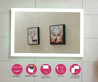 Lighted Bathroom Mirror Dimmable Wall Mounted LED Mirror GS084D-4024(40"X24" inch) with Memory Function