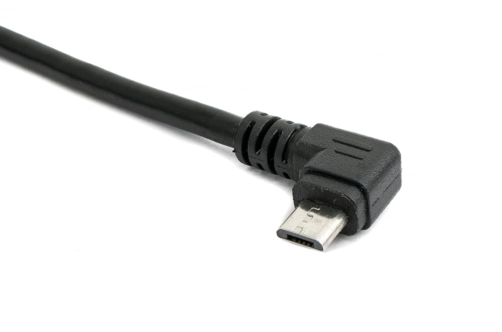 SYSTEM-S USB 2.0 Cable 25 cm Type A Male to Micro B Male Angle in Black