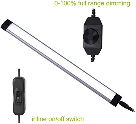 AIBOO 12V Under Cabinet Kitchen Lights,Under Cupboard Lighting with Dial Dimmer Switch for Countertop Cupboard Display Lighting (6000K Daylight White, 8 Panels)