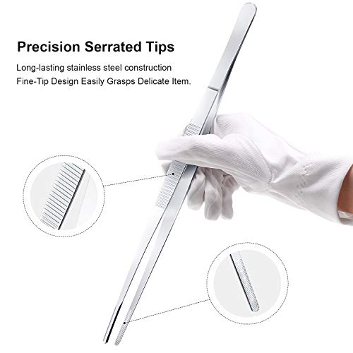 Kochpinzetten Set von Yaomiao – 4 Edelstahl Pinzetten, 30 cm lang