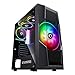 Empire Gaming – Onyx Gehäuse Für Gaming-PC ARGB Midi-Tower ATX/Micro-ATX -4 adressierbare RGB-LED-Lüfter (1x200mm und 3x120mm) – Hartglas-Seitenwand