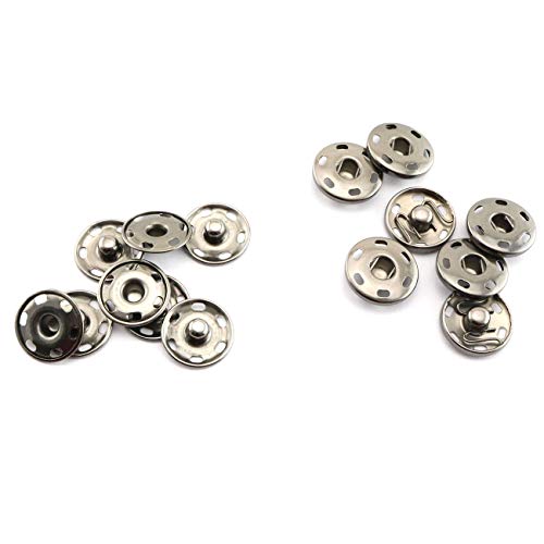 Ruiling 20Sets 19Mm Copper Sew On Snaps Buttons Press Button Fasteners Gun Color For Clothing, Hat, Bag, Jackets, Jeans, Shirts, Windbreakers #TOP2