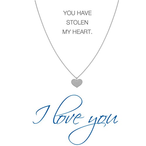 Preisvergleich Produktbild HERZ-KARTE Herz englischer Spruch silber 925 / - Sterlingsilber