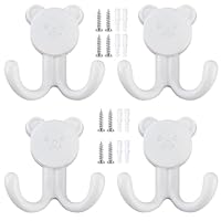 PIYYQNY Hat Rack for Wall 4 Pack Cartoon Bear Hanger Hook Metal Zinc Alloy Coat Rack for Wall Wall Mounted Coat Hook Suitable for Kitchen Door Bathroom and Corridor
