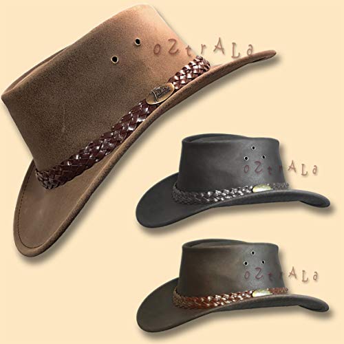 Oztrala Oiled Leather Hat Australian Outback Western Jacaru Cowboy Wo Hl11 Us Brown #TOP1