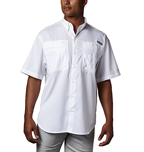 Columbia Camisa masculina Tamiami II de manga curta, branca, GG