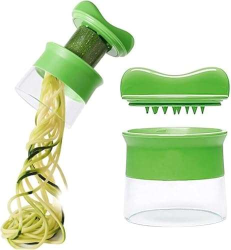 Geyaziu ベジヌードルカッター 野菜 ヌードル カッター 回転式 スライサー 野菜 多機能 調理器セット キッチン用品 人参 大根 みじん切り器 麺状 野菜 クルクル スパイラルカッター