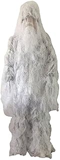 JUMPEAK Hooded Ghillie Suit Camo Clothing(White)