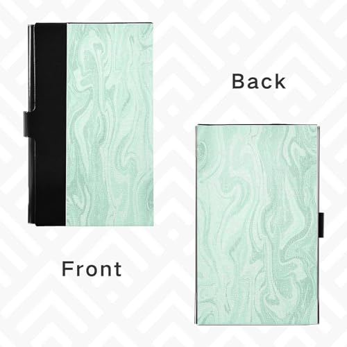 Kigai Business Card Holder, Abstract Marble Mint Green Metal Men's Women's Credit Card & Holder Wallet Fashionable Durable Portable Business Card Case4