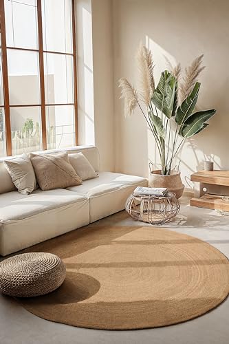 Hanse Home Jute Teppich Rangpur Rund – Natur Wohnzimmerteppich -...