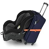 Kids Car Seat Travel Belt,Car Seat Travel Carts to Convert Your Car Seat and Carry-on Luggage into an Airport Car Seat Stroller & Carrier Car Seat Travel Strap Easily Carry for Air Travel Compact