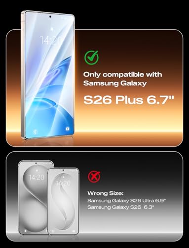 Image of MAGIC JOHN 2PACK 3rd Gen for Samsung Galaxy S26 Plus Screen Protector, One-Pull Easy Install, Smooth Touch, Auto-Align Screen, Support Fingerprint Unlock, 9H Glass, Anti-Scratch