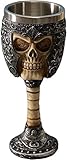 VOTENVO Stainless Steel Liner Drinking Cup Skull Beer Cup Halloween Beer Mug for Men, Halloween Xmas Decor for Home (Polyresin)