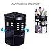 EMOCCI Rotating Makeup Organizers 360 Adjustable Spinning Cosmetic Storage Box Case Large Capacity Make Up Holder Vanity Shelf Fits Counter top Bathroom Kitchen(Black)