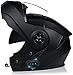 Visiera Per Casco Integrale Ribaltabile Modulare Per Casco Bluetooth Per Moto Retrò Per Adulti, Casco Certificato ECE, Casco Per Moto Bluetooth Cool Nero Chiaro Per Uomini E Donne A,L