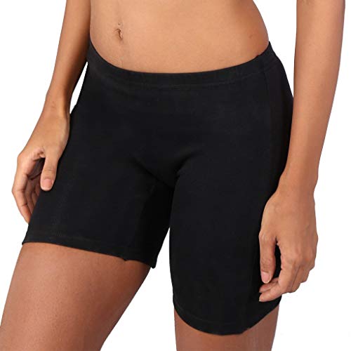 Image of Bralux Cycling Shorts for Women, Girls with Cotton Spandex Set of 3 - Multi Colour Rib Shorts