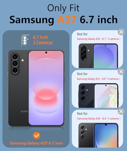 Image of FNTCASE for Galaxy A37-5G Phone Case - Samsung Military Grade Drop Protection Cases, 14ft Drop Tested, Screen Protector Included, Anti-Slip Matte Textured, TPU+PC Dual Layer Shockproof Cover (Black)