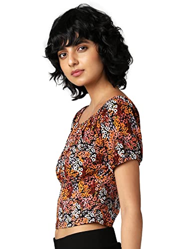 Image of ONLY Women's Polyester Printed Regular Fit T-Shirt
