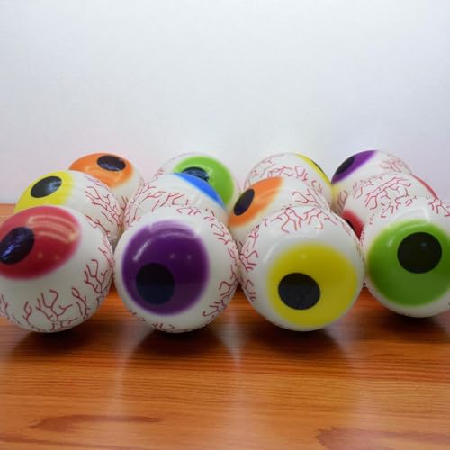 Image of Asera 12 Pcs Soft Foam Sponge Eyeball Balls Set | High Bounce Lightweight Stress Relief Toys for Kids | Halloween Party Favors, Birthday Return Gift (Eye Ball Set of 12)