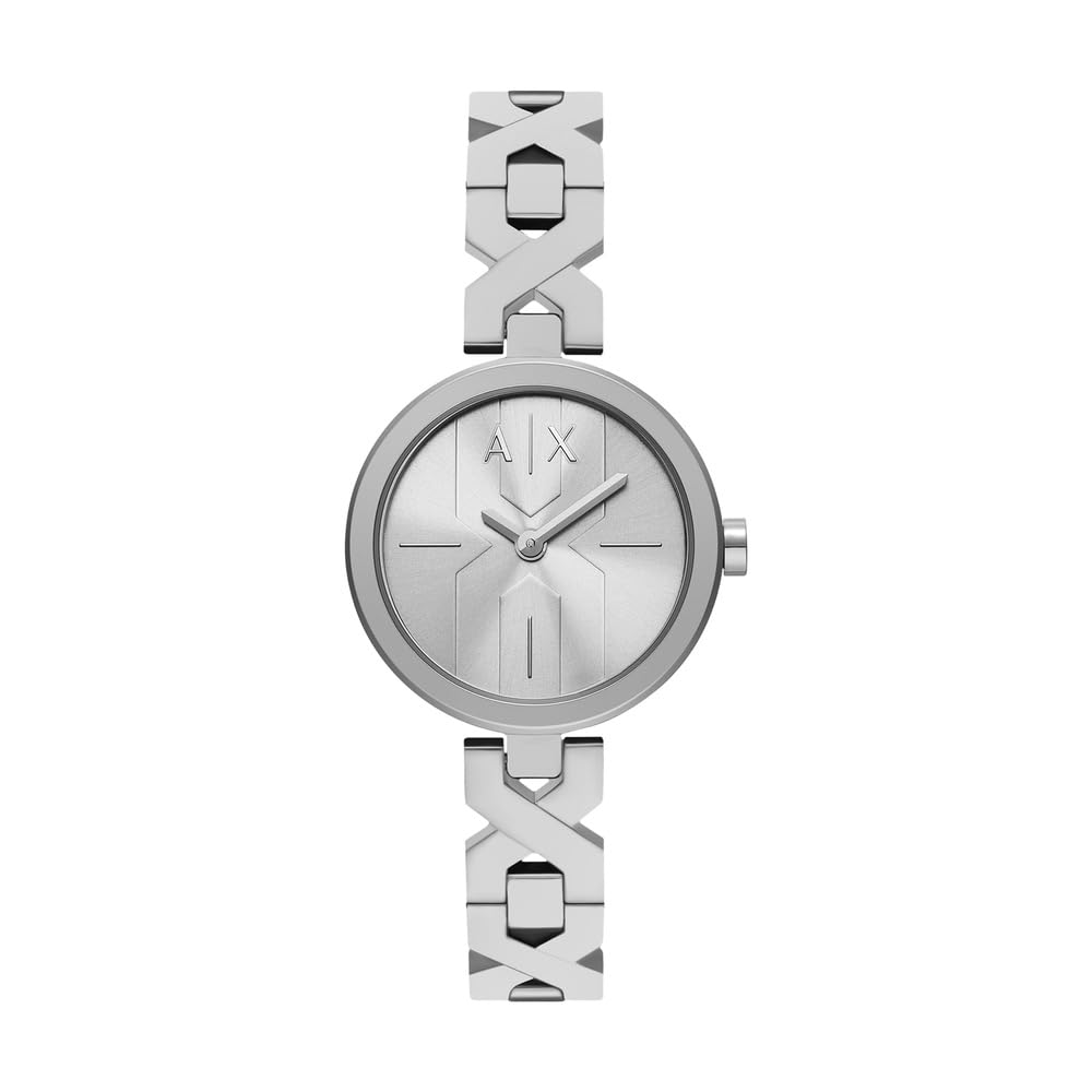 Armani Exchange Uhr für Damen, Quarz Zwei Zeiger Werk und 32 mm Gehäusegröße mit Edelstahlarmband