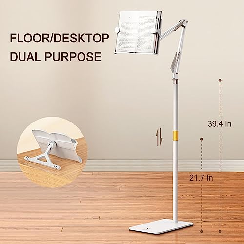 Soporte de suelo regulable con clips de resorte para leer con manos libres 5