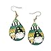 St. Patrick's Day Shamrock Gnome Green & Gold Teardrop Dangle Earrings Cute Spring Jewelry Gift for Women Mom Handmade by The Painted Pug (Gnome Green Gold) (Gnome Beer)